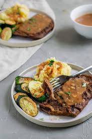 Aim to caramelise the steak without burning it. Grilled Seitan Steaks With Mashed Potatoes And Shallot Gravy The Curious Chickpea