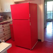 Valspar.com has been visited by 10k+ users in the past month Painted The Fridge Red With Semi Gloss Interior Paint And A Roller Make Sure You Sand Every Area You I Owl Kitchen Decor Red Kitchen Decor Apple Kitchen Decor