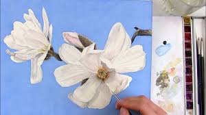 Watercolor flower paintings gallery by joe cartwright, australian watercolor artists.watercolour flower paintings. How To Paint A Realistic White Magnolia Flower In Watercolor Youtube