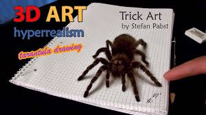 Paper, pencils, the white pen, markers and everything i use for my 3d hyperrealistic drawing. 3d Spider Drawing Amazing Realistic Illusion Youtube