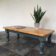 Buy top selling products like forest gate™ farmhouse solid wood coffee table and deborah pine coffee table in black. Vintage Painted Upcycled Solid Pine Coffee Table In Farrow And Etsy Pine Coffee Table Coffee Table Table