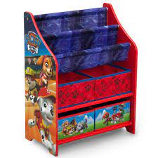 Use open shelving, add collapsable fabric containers or storage baskets. Nick Jr Paw Patrol Book And Toy Organizer By Delta Children Walmart Com Walmart Com
