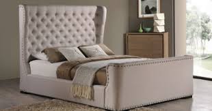 A bed headboard and footboard can easily update the look and sophistication of your bedroom. Gabriella Queen Size Upholstered Bed Queen Upholstered Bed Upholstered Beds Fabric Sleigh Bed