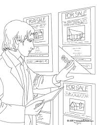 Real Estate Agent Up Dates Real Estate Ads Coloring Page Amazing Way For Kids To Discover Job More Original Content On H Coloring Pages Real Estate Ads Color