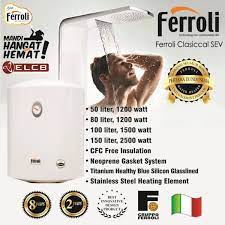 Yang terbaik dari water heater ferroli adalah, anda bisa mendapatkannya dengan pilihan warna silver, putih dan oren. Sell Electric Water Heater Ferroli Sev 50 Litre Kamar Mandiku Com