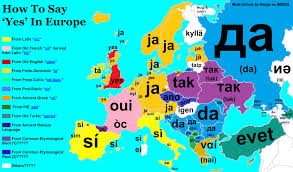 Maps Oe How To Say Yes In European Languages Maps On The Web Karta Evropa Geografiya