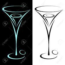 The Stylized Glass From Martini In Two Variants On Black And On A White Background Royalty Free Cliparts Vectors And Stock Illustration Image 8780445