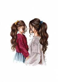 Pin By Mei Webber On Dibujitos Mother Daughter Art Mother And Daughter Drawing Mother Art