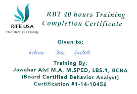How to be rbt certified. Rbt 40 Hours Training Certificate Pediatrician Dubai