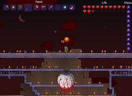 You can summon the brain of cthulhu by hammering away at three crimson hearts found within crimson chasms. Eye Of Cthulhu Terraria Wiki Fandom