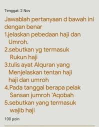 Rukun haji dan umrah ada 5. Tolong Yg Bisa Dijawab Semua Ya Kalo Dijawab Semua Tapi Bener Semua Disebut Keren Brainly Co Id