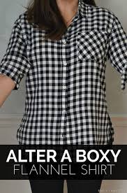 How To Alter A Boxy Flannel Shirt Mad In Crafts Flannel Shirt Refashion Flannel Shirt Shirt Dress Diy