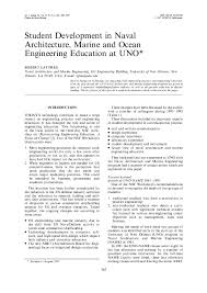 PDF) Student Development in Naval Architecture, Marine and Ocean  Engineering Education at UNO