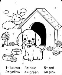 Color By Number In 2020 Puppy Coloring Pages Dog Drawing For Kids Numbers For Kids