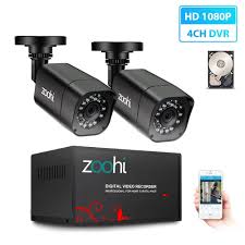 Zoohi Ahd Outdoor Cctv Camera System 1080p Security Camera Dvr Kit Cctv Waterproof Home V In 2020 Home Video Surveillance Security Cameras For Home Surveillance System