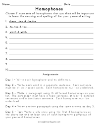 Homophones grade 2 technology center activity. Homophone Spelling Words Worksheet Week List Andtivities Worksheets Master 5th Grade Spellingwords Listand Jaimie Bleck