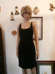 Vintage Black Tie Designer Oleg Cassini Fully Beaded Cocktail Evening Dress Vintage Formal Dresses Designer Formal Dresses Beaded Cocktail Dress