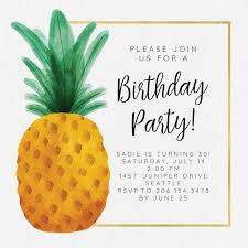 Birthday Party Invitations Online Free Printable Watercolor Pineapple Birthday Invitation Template Free Greetings Island Birthday Invitations Diy Birthday Invitation Templates Pineapple Birthday