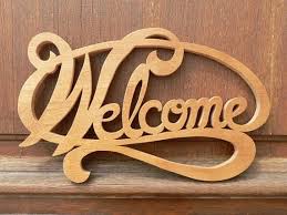 Welcome Door Plaque Wooden Fretwork Cut Wood Carving Dekupiersage Arbeiten Holz Schnitzen Und Laubsagevorlagen