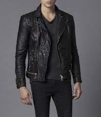 Allsaints Conroy Leather Biker Jacket Mens Biker Jackets Leather Jacket Men Style Jackets Men Fashion Leather Jacket Men