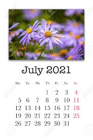 Maybe you would like to learn more about one of these? Calendar Card For The Month Of July 2021 Stock Photo Picture And Royalty Free Image Image 156367835