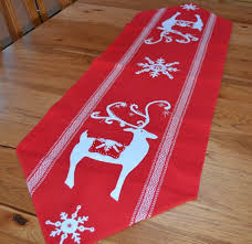 Scandinavian Christmas Table Runner Red By Christmasjul On Etsy 45 00 Scandinavian Christmas Scandi Christmas Christmas Sewing