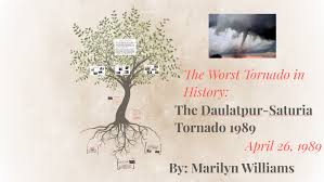 6 square kilometres in every direction of the tornado's path, everything was destroyed The Daulatpur Saturia Tornado 1989 By Marilyn Williams