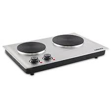 Cusimax 1800w Double Hot Plate Stainless Countertop Burner Silver Portable Electric Cooktop Cmhp C180 Electric Hot Plate Hot Plates Electric Cooktop