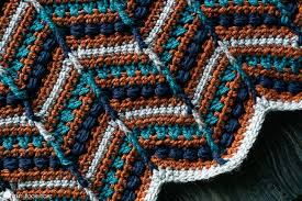 Striped pattern in sample blanket is worked by changing to a random new color at the beginning of every odd row starting with row 3. Mae S Chevron Blanket Free Crochet Pattern