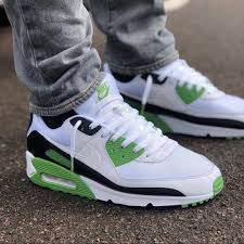 Nike Airmax 90 X Chlorophyll These Are Looking Well Fresh On Foot Sh In 2020 Nike Air Max Sneakers Men Fashion Nike Air Max 90