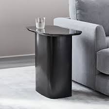 Superellipse Glass Top Side Table Anthracite Black Side Table Side Table Marble Side Tables