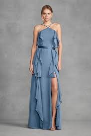 Chiffon High Neck Bridesmaid Dress With Tie Back David S Bridal Vera Wang Bridesmaid Dresses High Neck Bridesmaid Dresses Bridesmaid Dresses