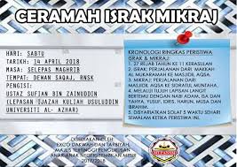 Israk and mikraj is the event remembering the night that allah took mohammad from mecca to jerusalem before ascending to heaven. Tarikh Israk Mikraj 2018