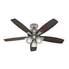 Hunter Highbury 52 In Indoor Brushed Nickel Ceiling Fan 52005 At The Home Depot Brushed Nickel Ceiling Fan Ceiling Fan Ceiling Fan With Light