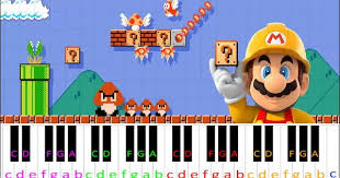 Sheet music arranged for easy piano in c major (transposable). Super Mario Maker Theme Piano Letter Notes