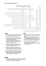 Crucigramas Definiciones La Poblacion Actividades De Geografia Ensenanza De La Geografia Geografia Humana