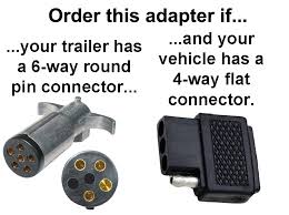 This wiring harness connects trailer stop, turn and running lights. 4 Way Flat To 6 Way Round Pin Connector Adapter Adapters Wiring Adapters Connectors Products