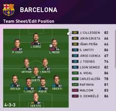 Joueurs equipes équipes listes restreintes discussions. Les Notes Des Joueurs Du Fc Barcelone Sur Pes 2020