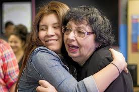 Holocaust survivor Inge Auerbacher speaks to Sierra High students