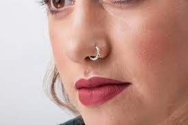 Nose Ring Silver Nose Hoop Indian Nose Hoop Nose Ring Hoop Etsy In 2021 Nose Jewelry Solid Gold Nose Ring Nose Piercing Jewelry