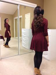Black And Burgundy Dress Lace Dress With Black Tights And The Perfect Wedges Burgundy Dress Outfit Fall Dress Outfit Dress Shorts Outfit