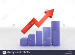 3d Rendering Of Profit Going Up Bar Chart Stock Photo