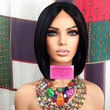 Natural look Black bob lace front wig