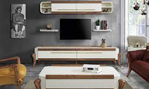 escalade beyaz modern tv unitesi mobilya eskitme ahsap tv unitesi