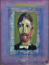 ALBERT LARSEN. Tillskriven. Olja på pannå, Porträtt, ej signerad. Konst