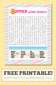 Find all the coloring pages you want organized by topic and lots of other kids crafts and kids activities at allkidsnetwork.com. Free Summer Word Search Printable Happiness Is Homemade