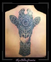 Mandala tattoos are sacred designs that are mainly used for religious purposes. Giraf Dier Mandala Rug Kim S Tattoo Paradise