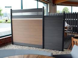 Zaunanlage System Wpc Anthrazit Mandel 2 Zaun Terrassen Abtrennung Planen