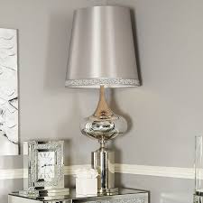 Shop our best selection of crystal table lamps for living room & bedroom to reflect your style and inspire your home. Chrome And Glass Podium Statement Table Lamp With Silver Sparkly Shade Picture Perfect Home