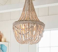 Francesca Wood Bead Chandelier Pottery Barn